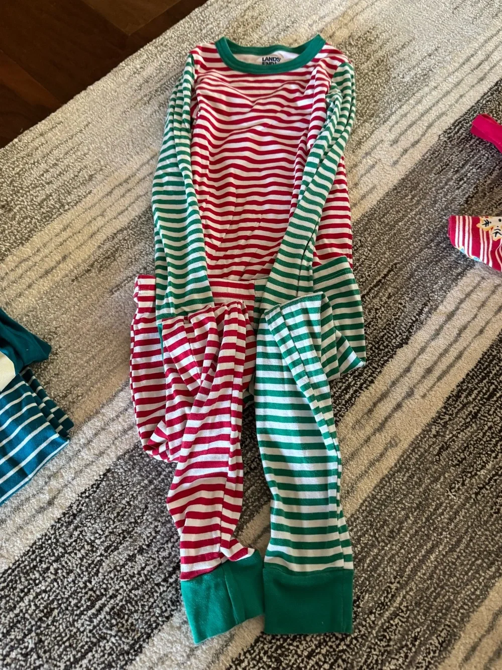 Hanna Andersson, Lands’ End Holiday Stripe & Graphic Pajama Bundle (Set of 3)